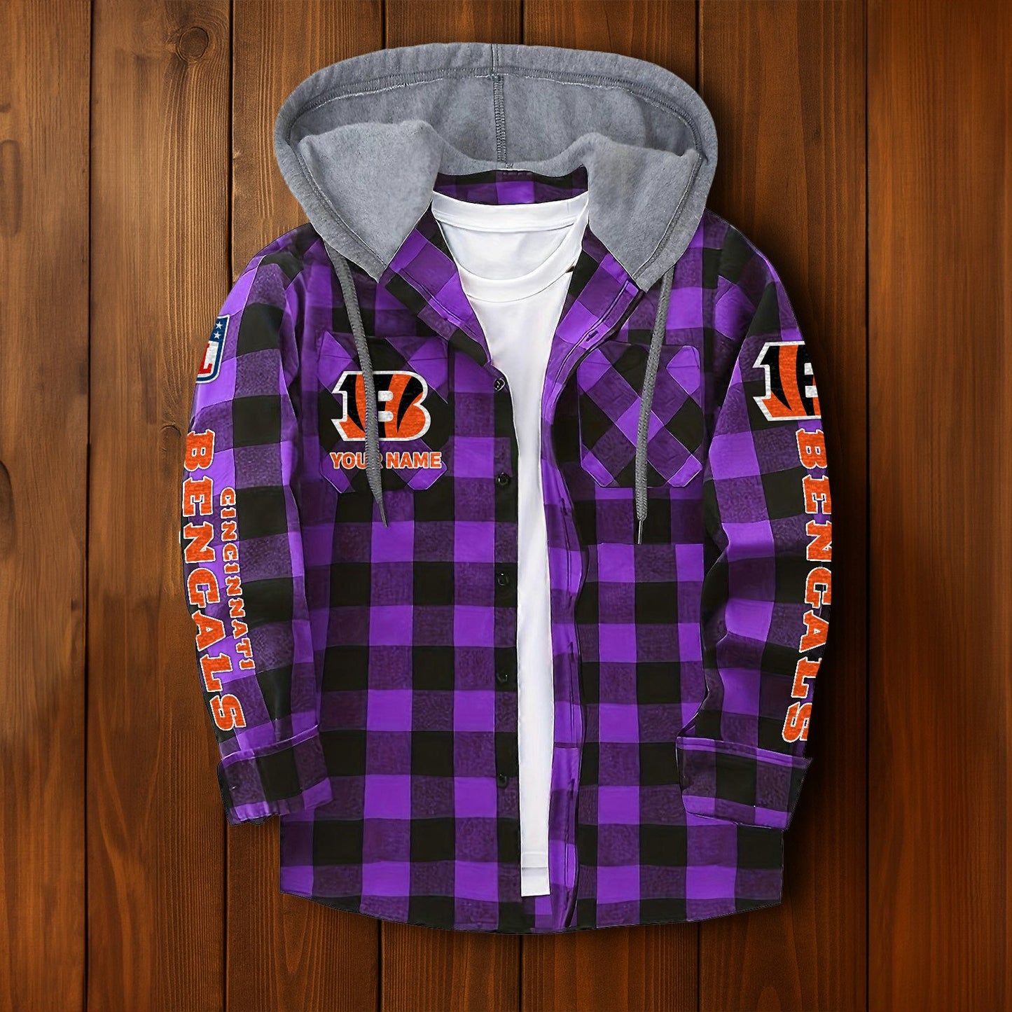 NFL x CIN Personalized Flannel Hoodie Shirts HLP