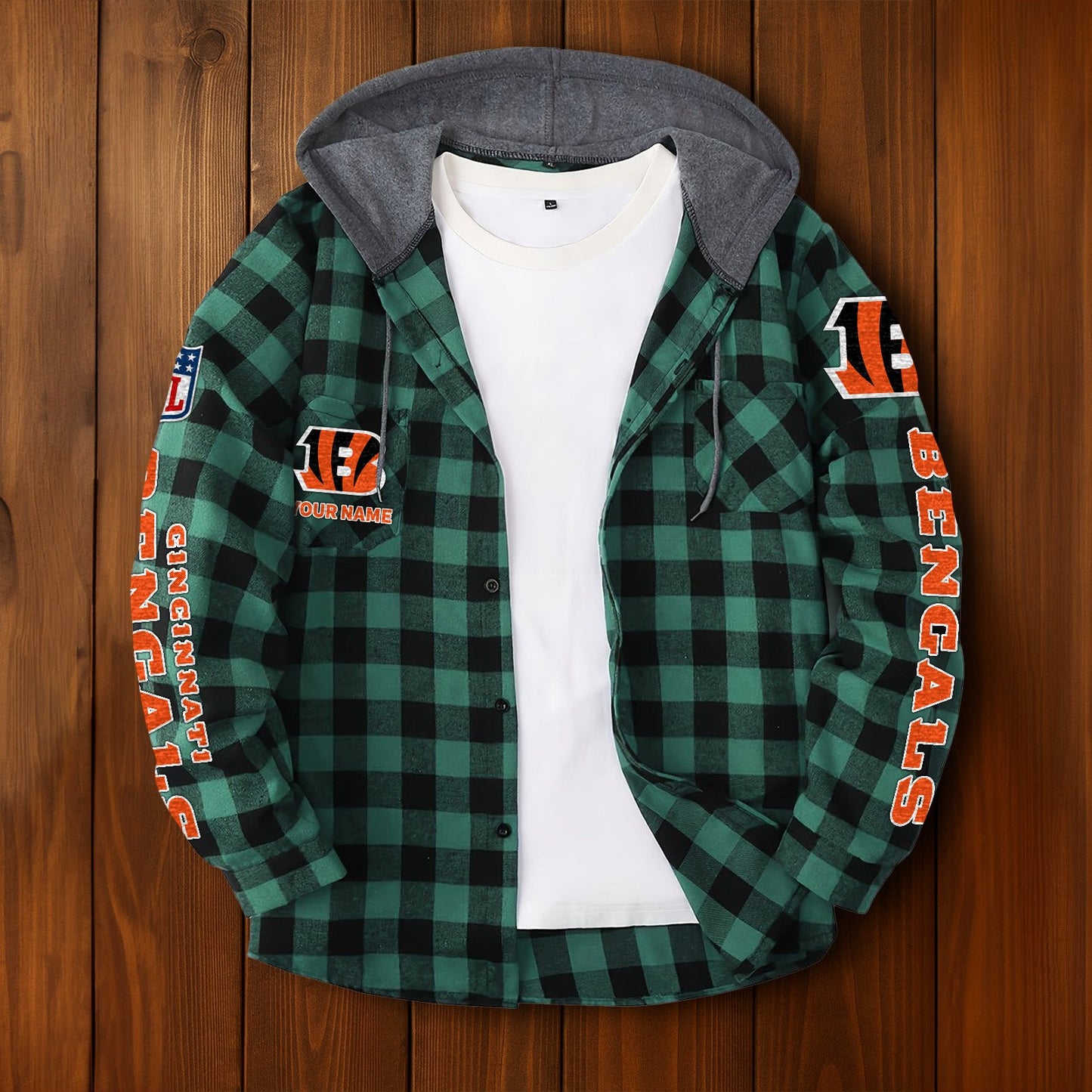 NFL x CIN Personalized Flannel Hoodie Shirts HLP