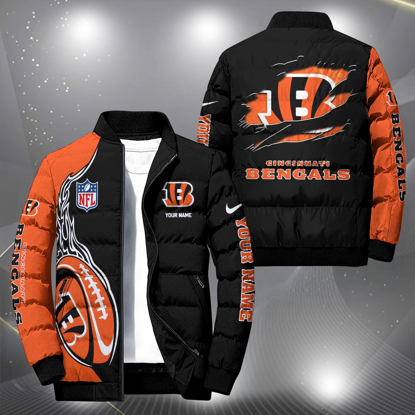 NFL x CIN Personalized Puffer Jacket HLP