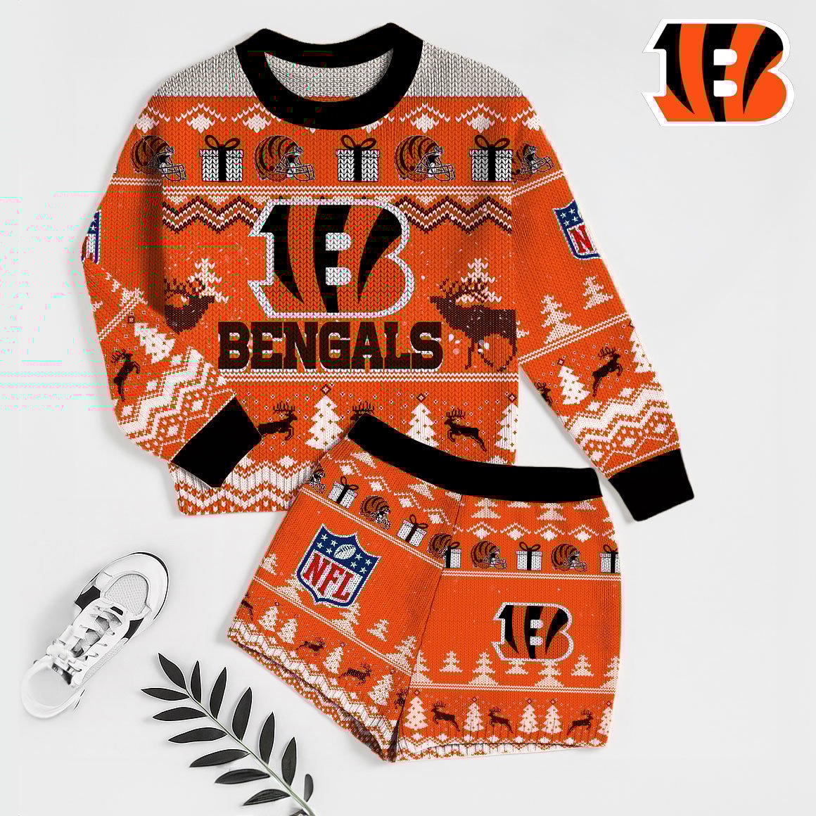 NFL x CIN Touchdown Holiday Sweatshirt & Shorts Set HLP 251025