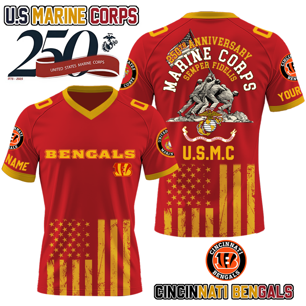 NFL x CIN U.S Marine Corps 250th Anniversary Premium-V-neck Short Sleeve Jersey HLP 271025