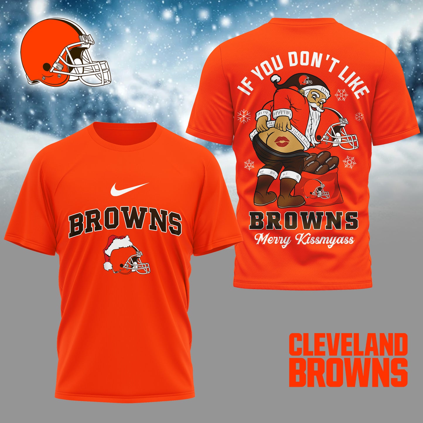 NFL x CLE Funny Xmas 3D Shirt HLP