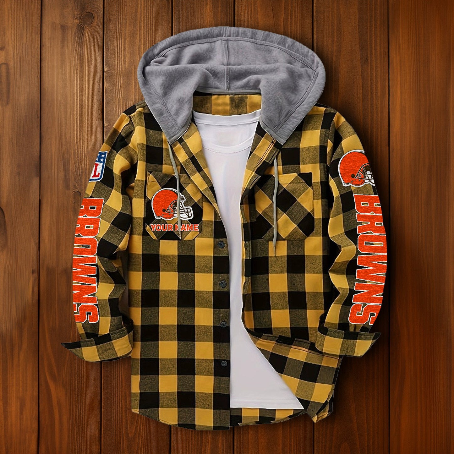NFL x CLE Personalized Flannel Hoodie Shirts HLP