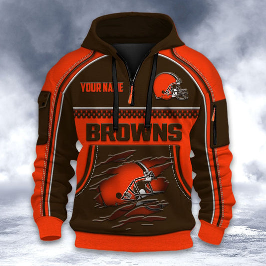 NFL x CLE Personalized Half-zip Hoodie HLP