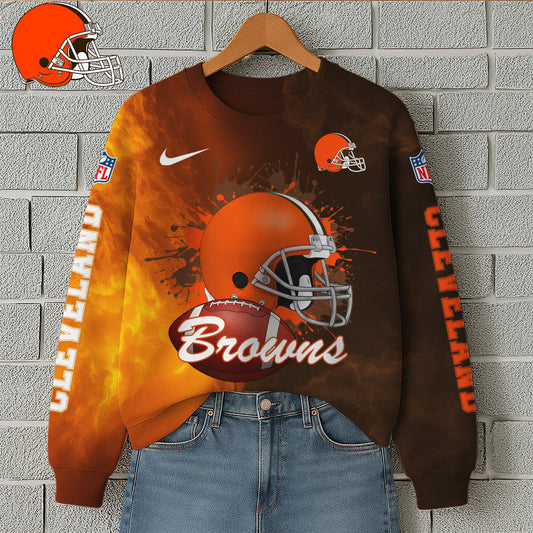 NFL x CLE Premium 3D Printed Long Sleeve Sweatshirt HLP 271025