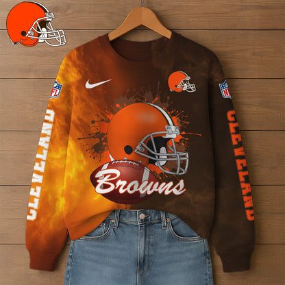NFL x CLE Premium 3D Printed Long Sleeve Sweatshirt HLP 271025
