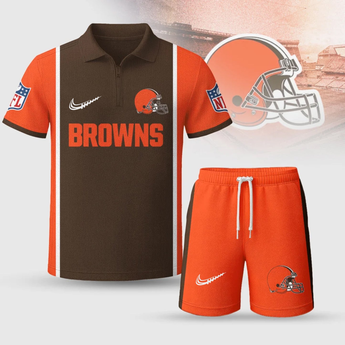 NFL x CLE Premium Combo Polo And Shorts V1 NAK NHM