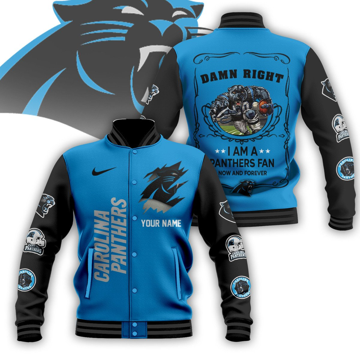 NFL x CP Personalized Custom Baseball Jacket V1 NAK