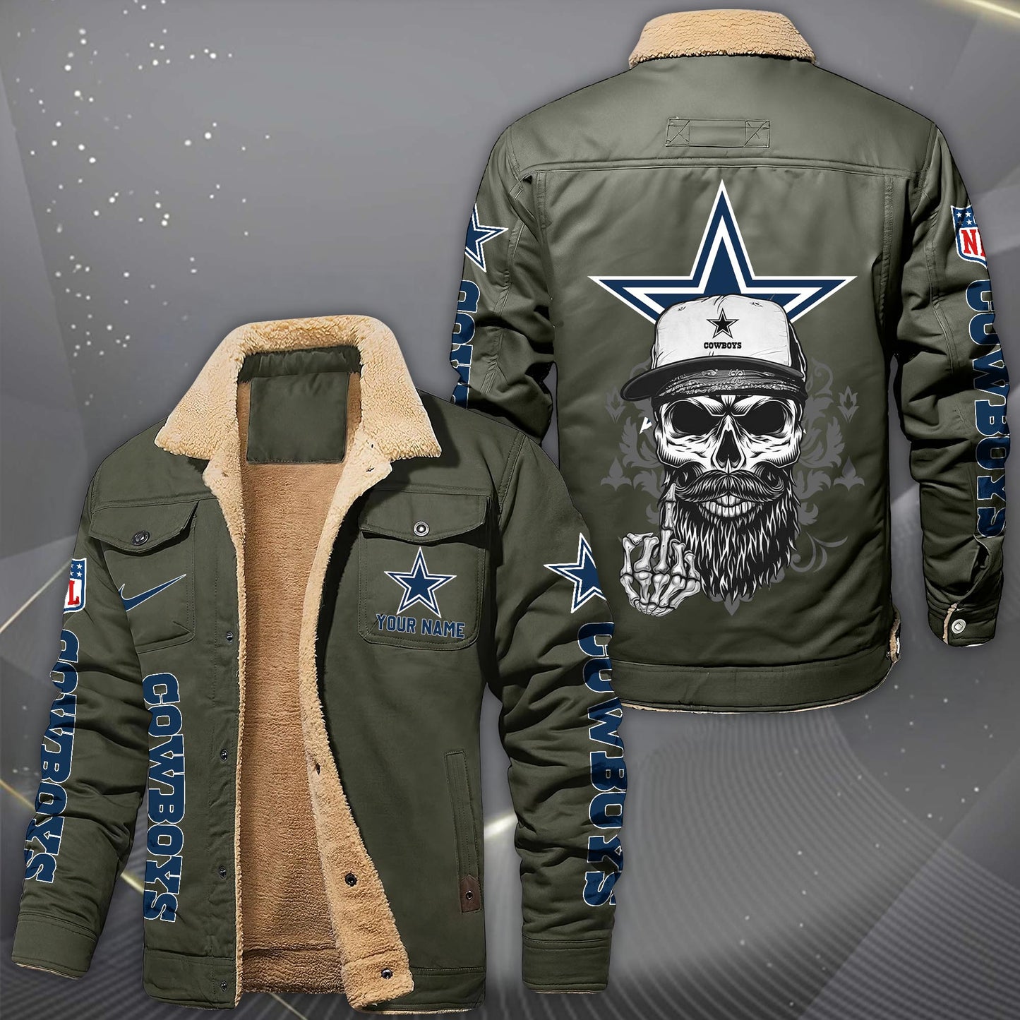 NFL x DAL Fleece Lined Cargo Jacket HLP