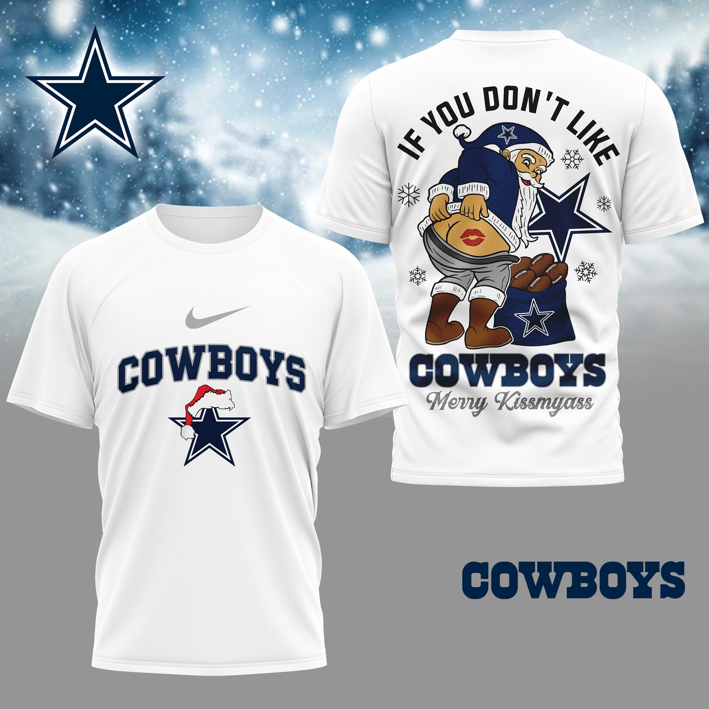 NFL x DAL Funny Xmas 3D Shirt HLP