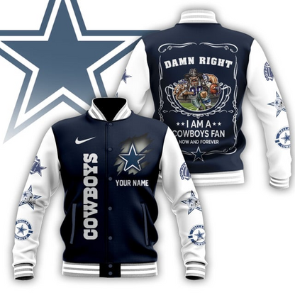 NFL x DAL Personalized Custom Baseball Jacket V1 NAK