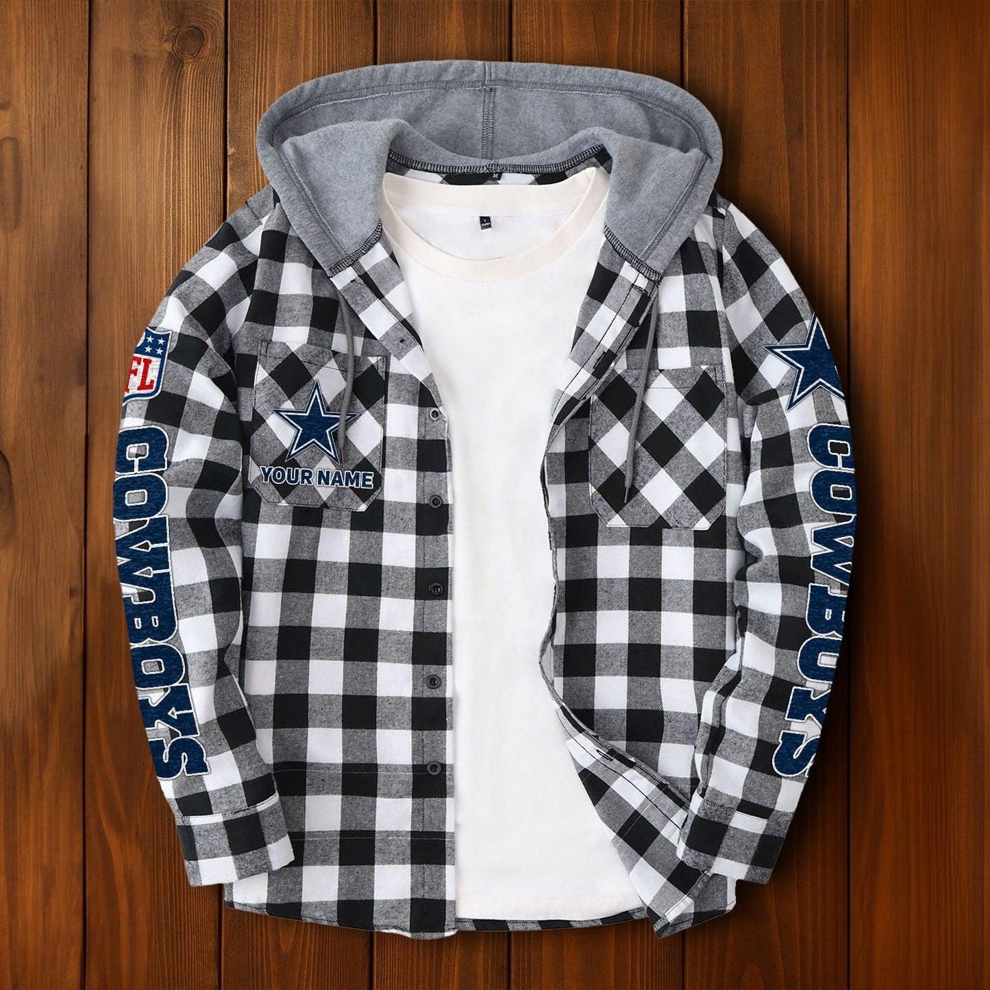 NFL x DAL Personalized Flannel Hoodie Shirts HLP