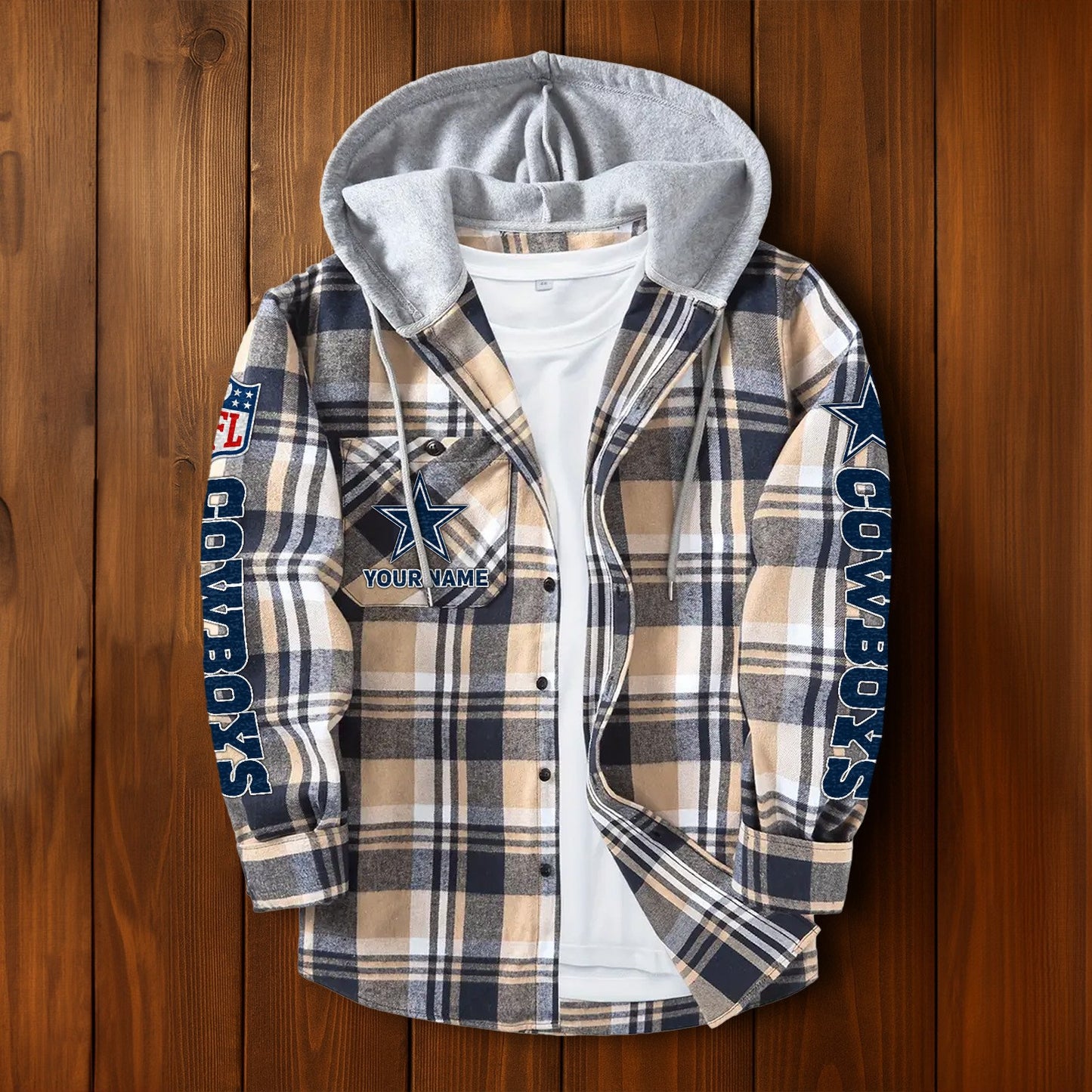 NFL x DAL Personalized Flannel Hoodie Shirts HLP