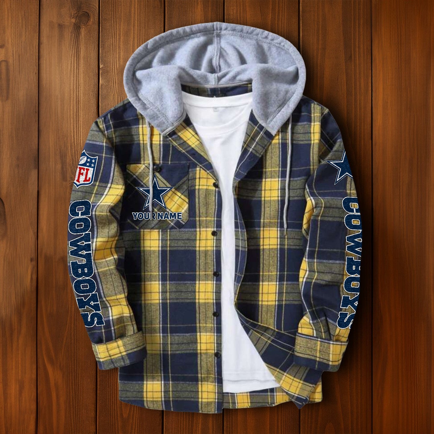 NFL x DAL Personalized Flannel Hoodie Shirts HLP