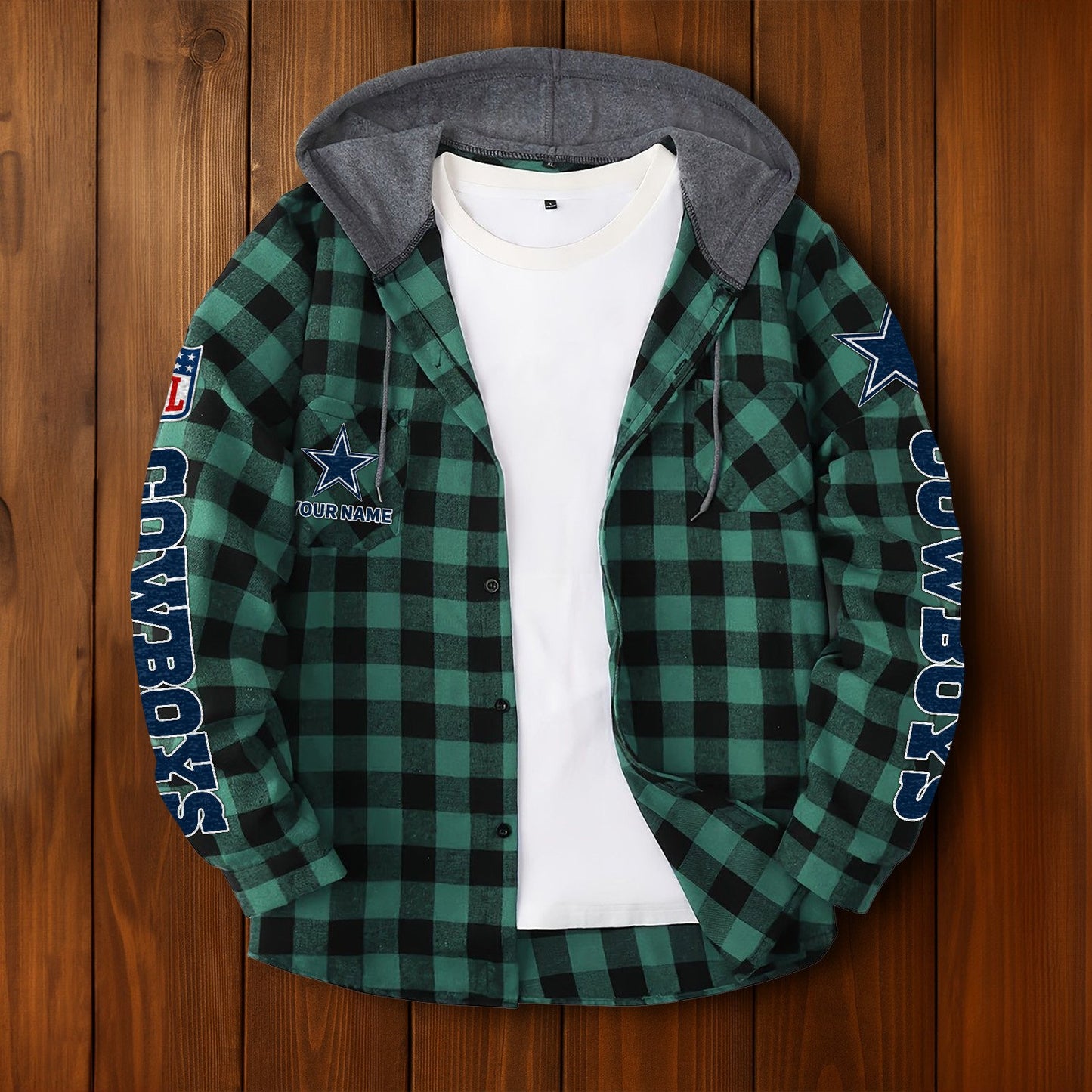 NFL x DAL Personalized Flannel Hoodie Shirts HLP