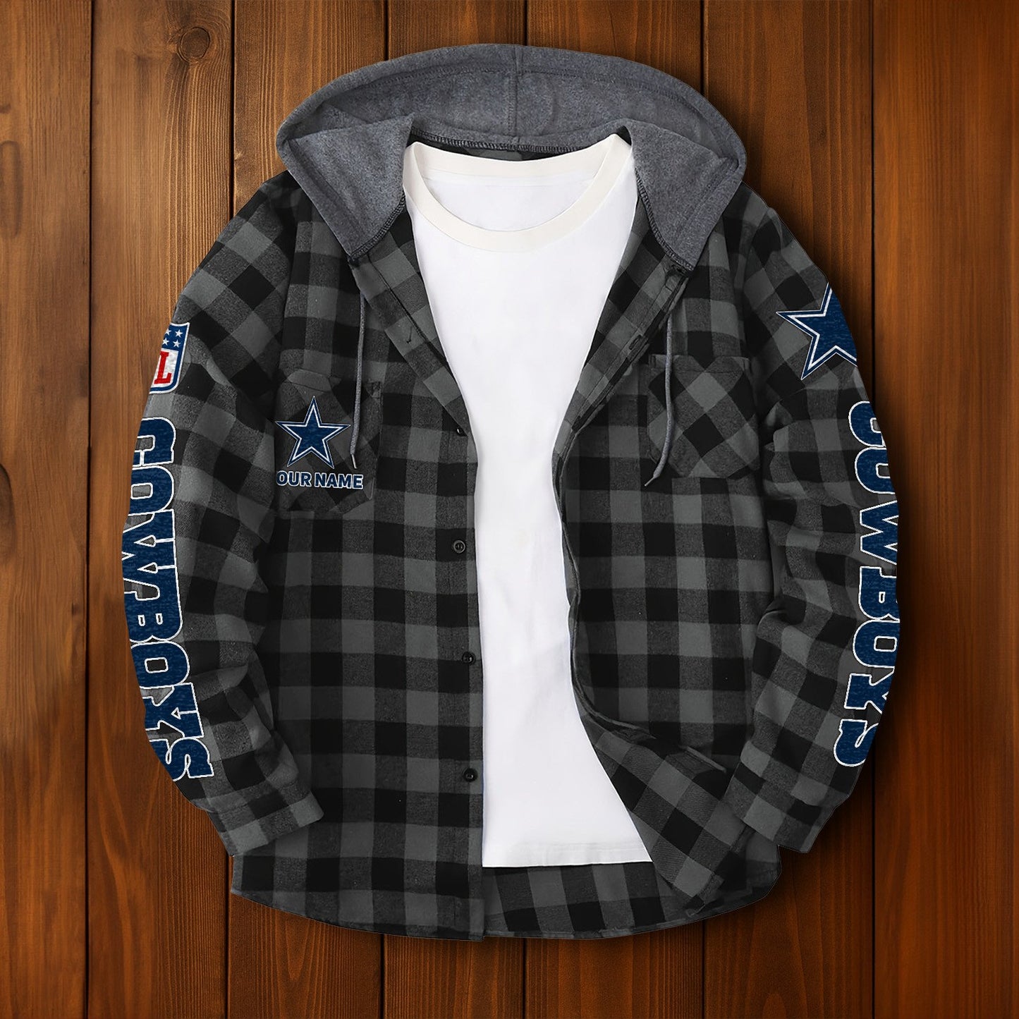 NFL x DAL Personalized Flannel Hoodie Shirts HLP