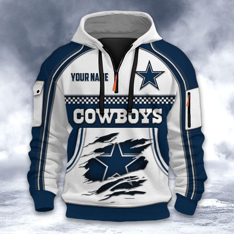 NFL x DAL Personalized Half-zip Hoodie HLP