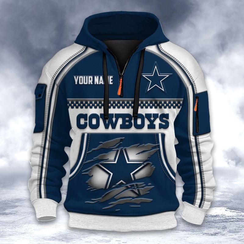 NFL x DAL Personalized Half-zip Hoodie HLP