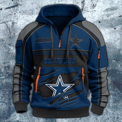 NFL x DAL Personalized Half-zip Hoodie HLP HLPHUONG