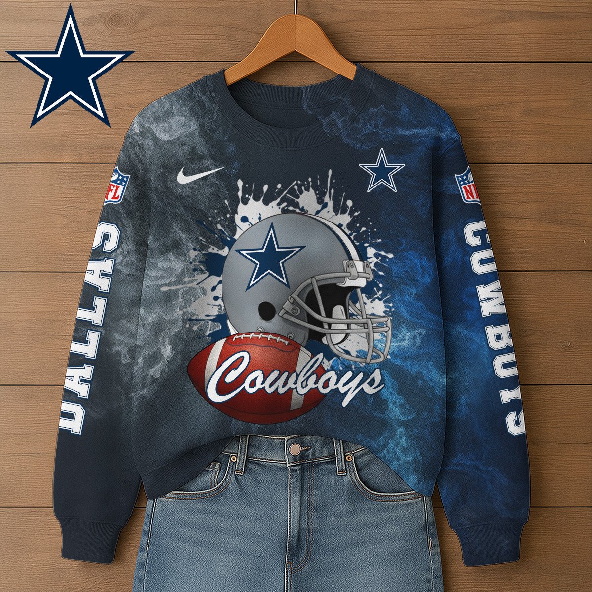 NFL x DAL Premium 3D Printed Long Sleeve Sweatshirt HLP 271025