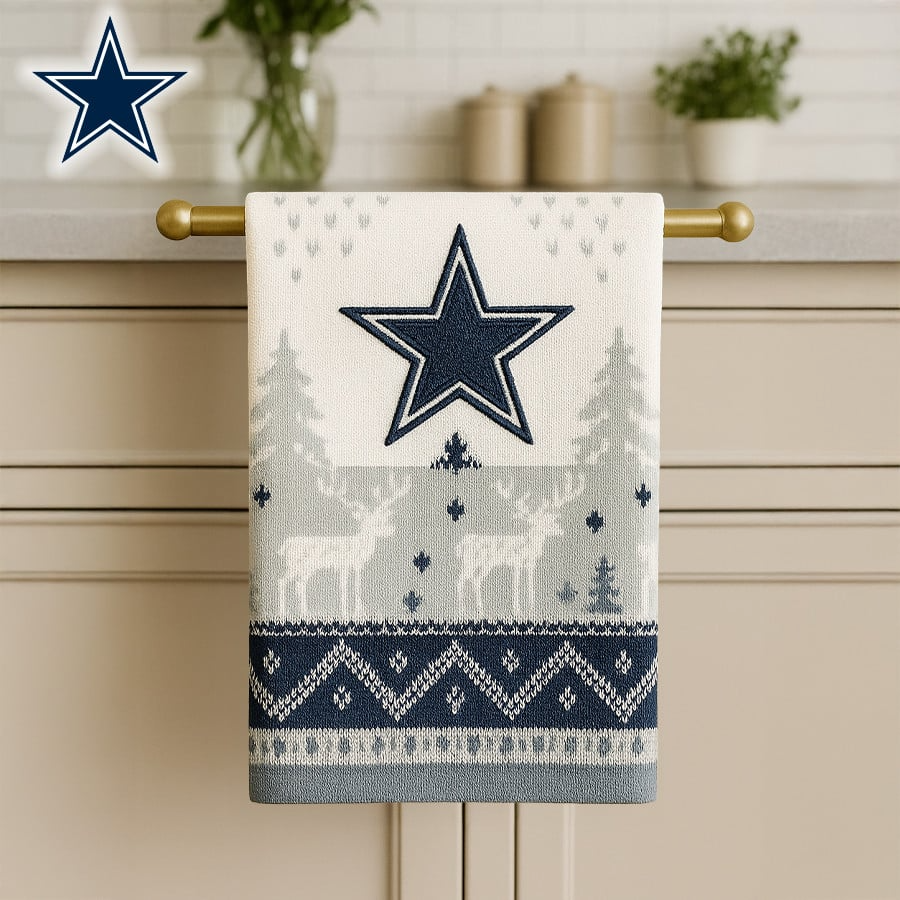 NFL x DAL Premium NFL Christmas Kitchen Towel V1 NAK