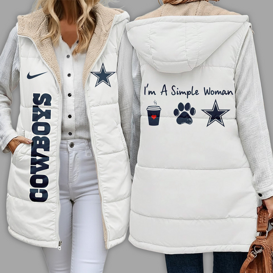 NFL x DAL Premium NFL Simple Girl Quilted Vest V1 NAK