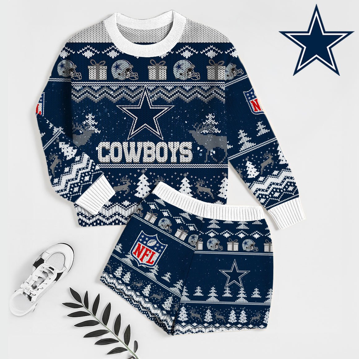 NFL x DAL Touchdown Holiday Sweatshirt & Shorts Set HLP 251025