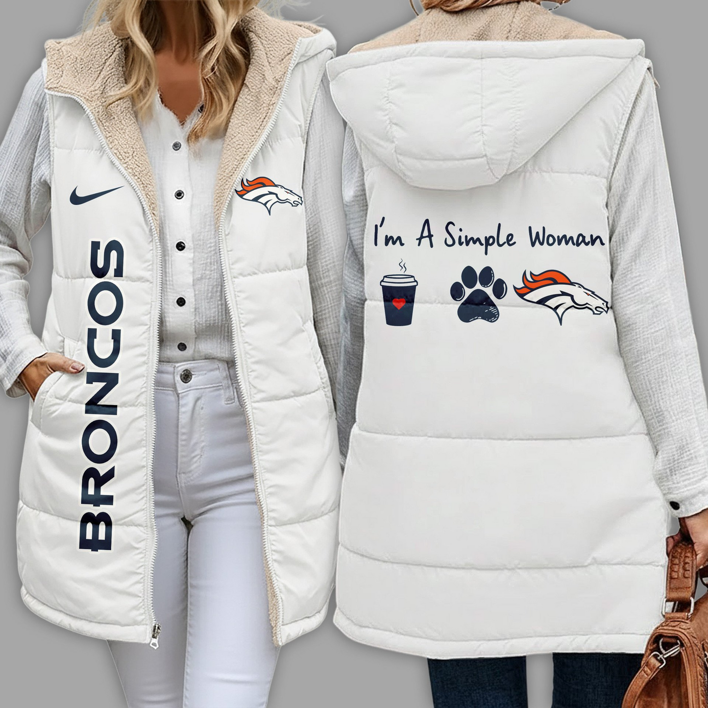NFL x DB Premium NFL Simple Girl Quilted Vest V1 NAK
