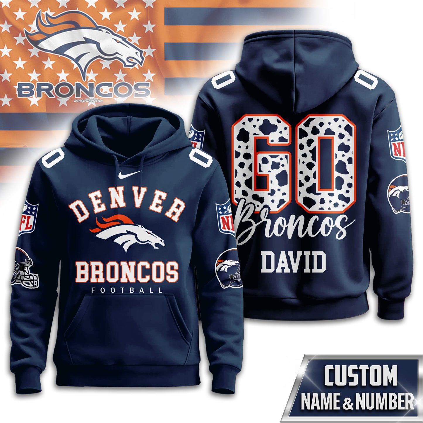 NFL x DEN Go Personalized Hoodie HLP