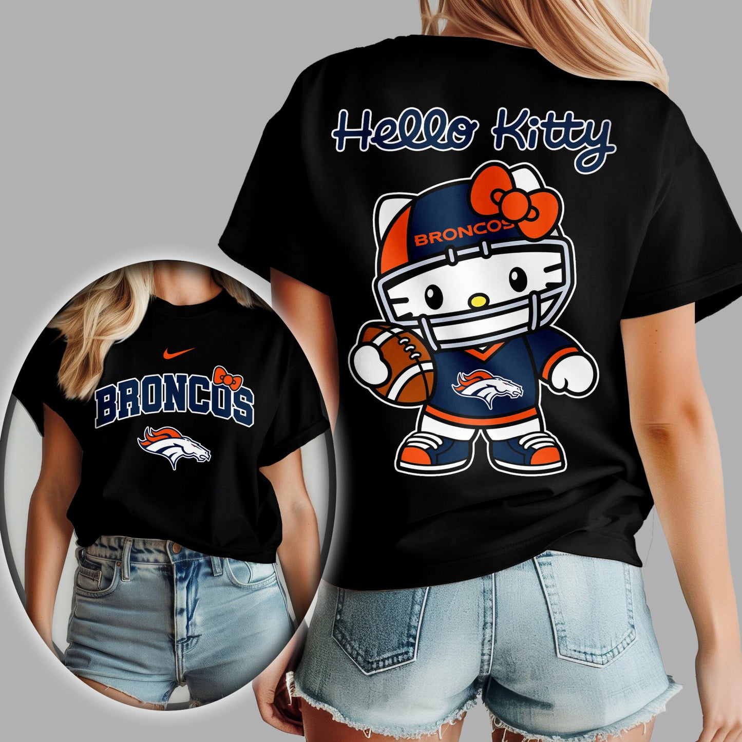 NFL x DEN Hello Kitty Premium 3D Shirt HLP