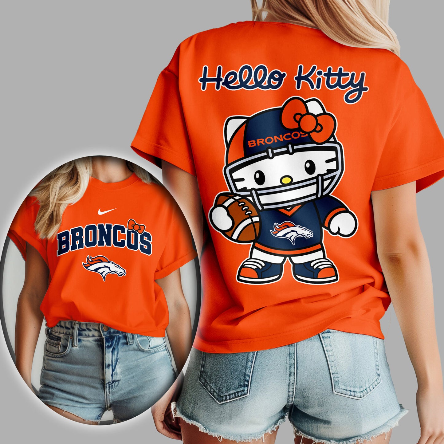 NFL x DEN Hello Kitty Premium 3D Shirt HLP