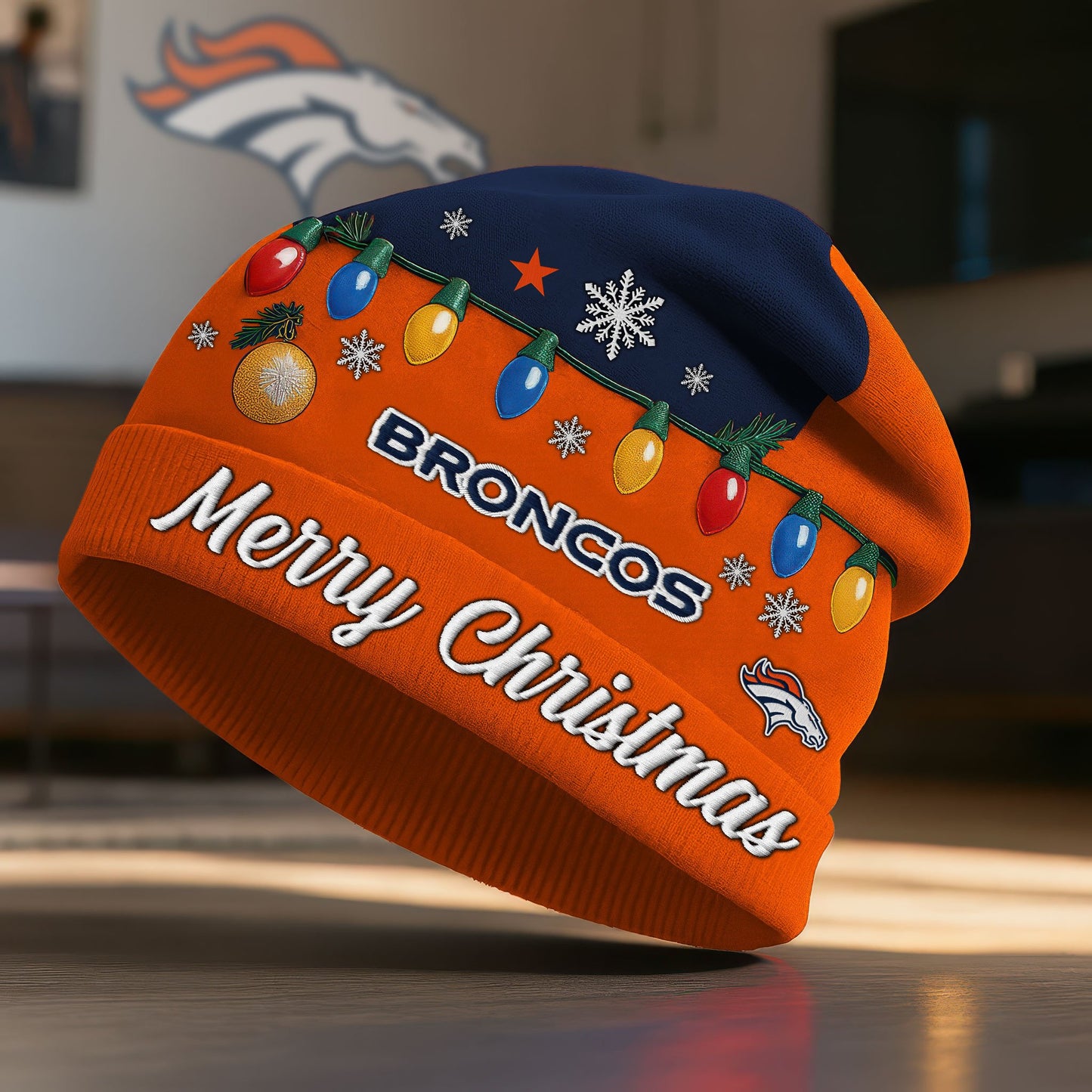 NFL x DEN Merry Christmas Beanie Hat HLP