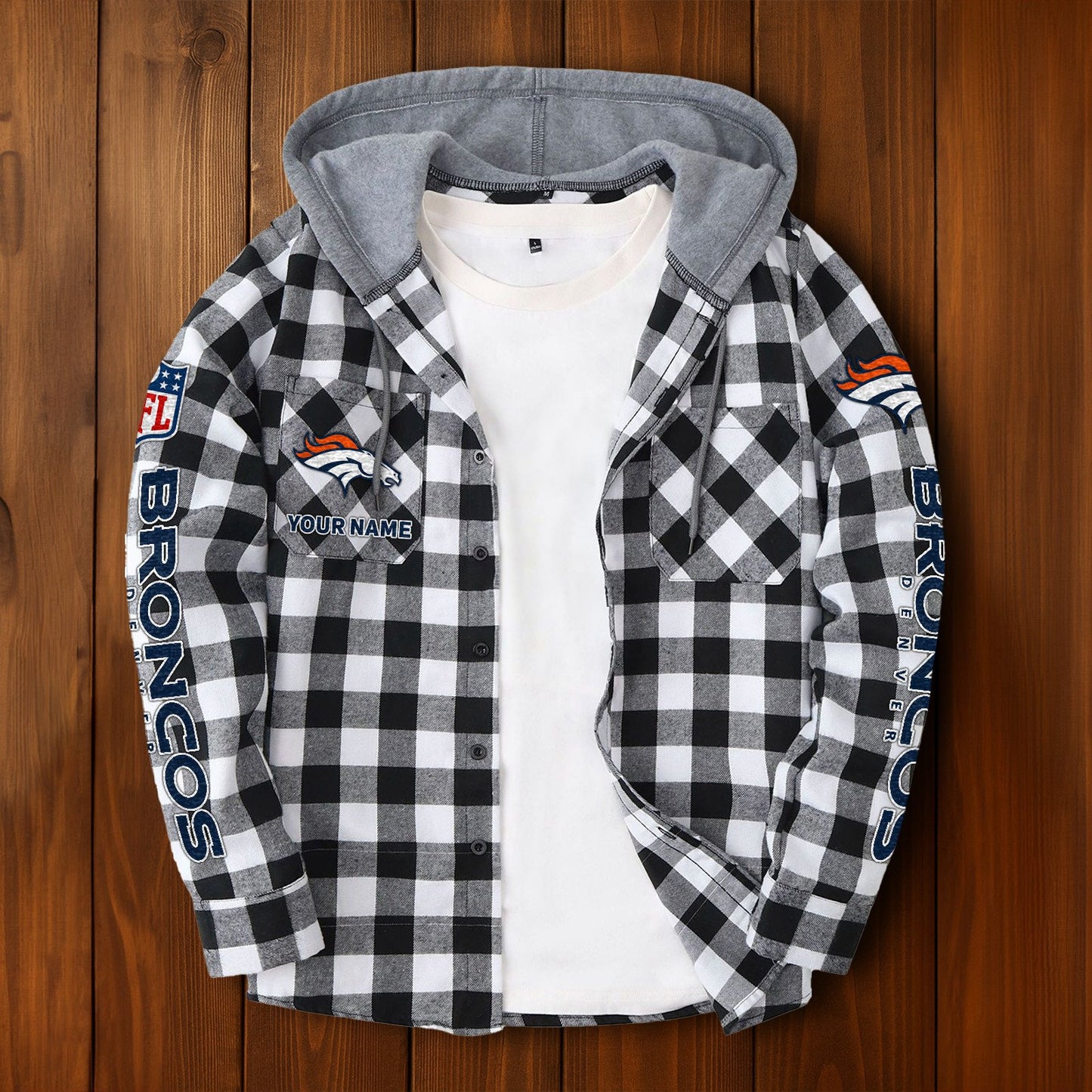 NFL x DEN Personalized Flannel Hoodie Shirts HLP