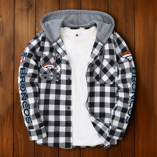 NFL x DEN Personalized Flannel Hoodie Shirts HLP