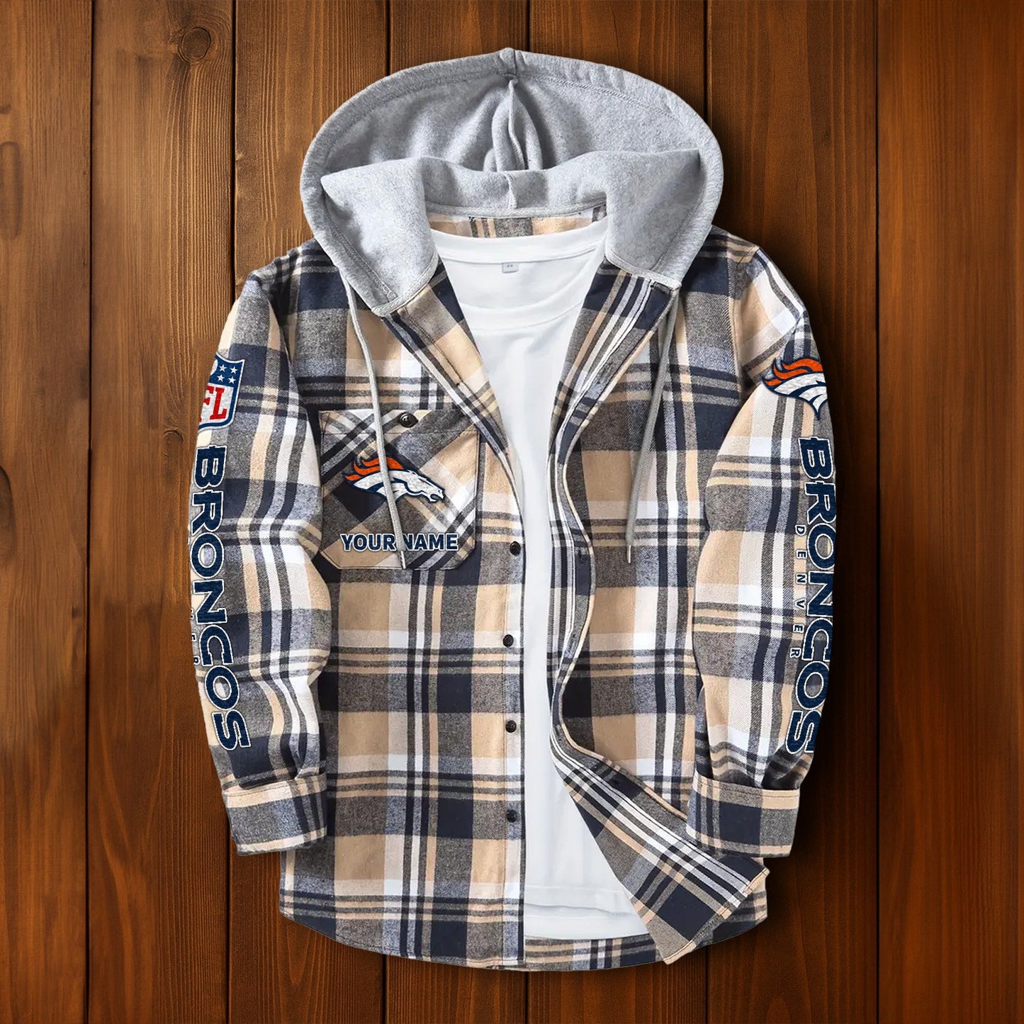 NFL x DEN Personalized Flannel Hoodie Shirts HLP