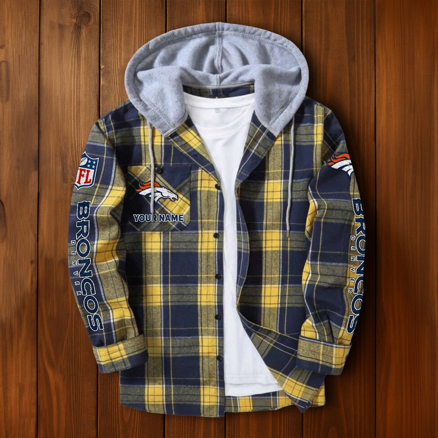 NFL x DEN Personalized Flannel Hoodie Shirts HLP