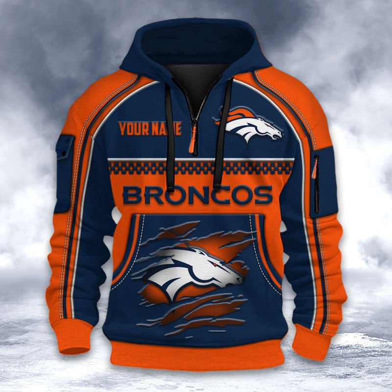 NFL x DEN Personalized Half-zip Hoodie HLP