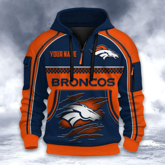 NFL x DEN Personalized Half-zip Hoodie HLP