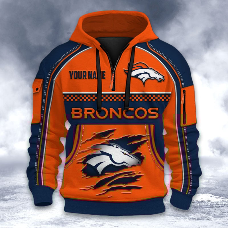 NFL x DEN Personalized Half-zip Hoodie HLP