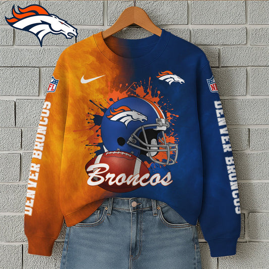 NFL x DEN Premium 3D Printed Long Sleeve Sweatshirt HLP 271025