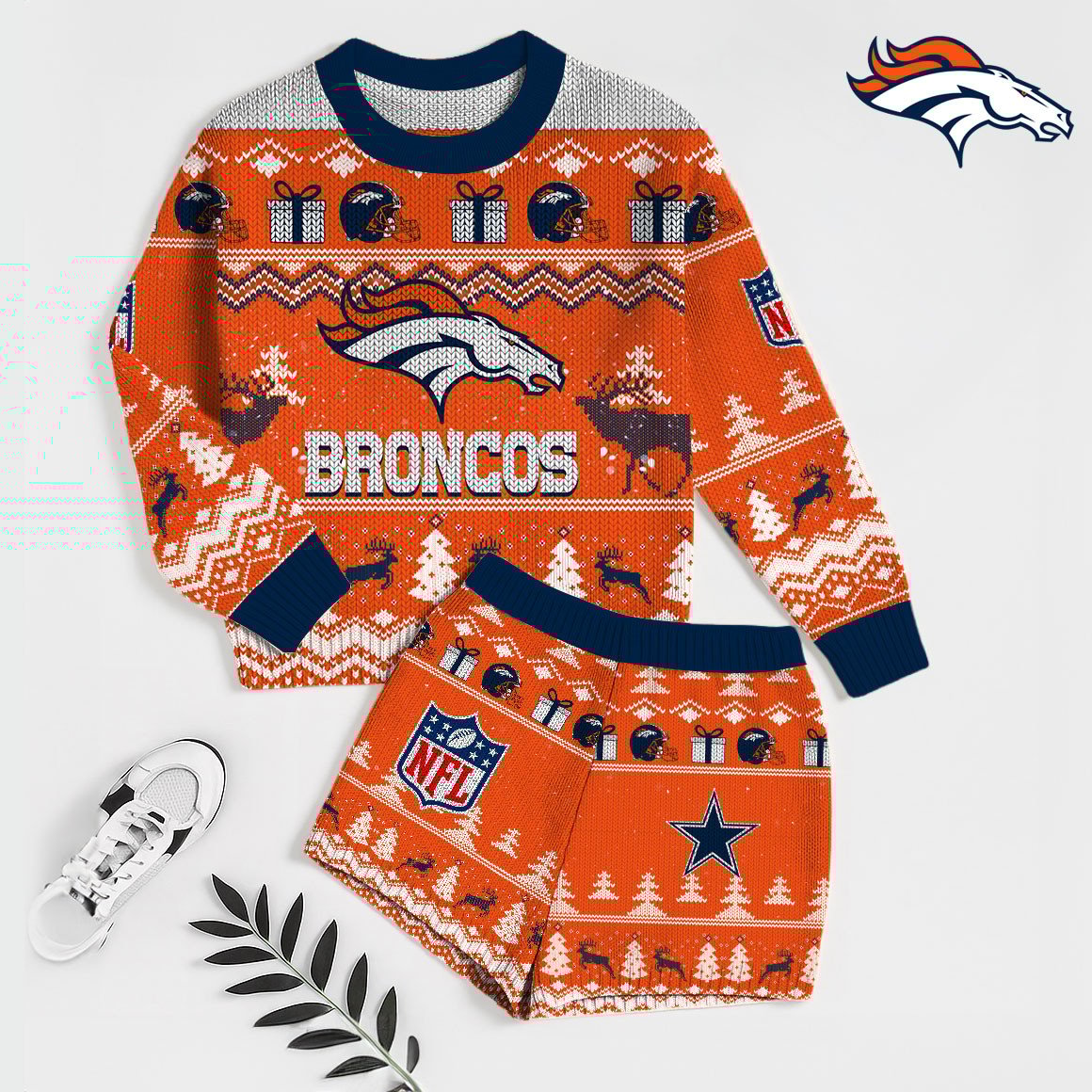 NFL x DEN Touchdown Holiday Sweatshirt & Shorts Set HLP 251025