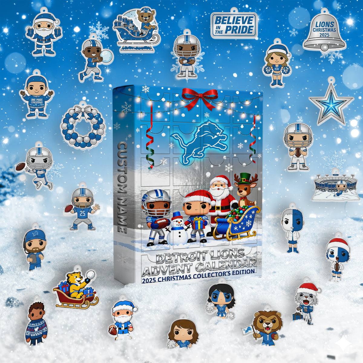 NFL x DET 2025 Christmas Personalized  Advent Calendar HLP HLPHUONG