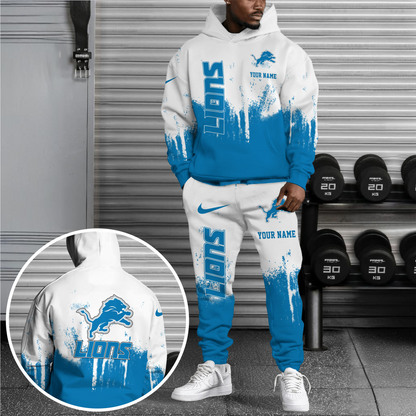 NFL x DET Combo Hoodie And Sweatpants V1 NAK NHT