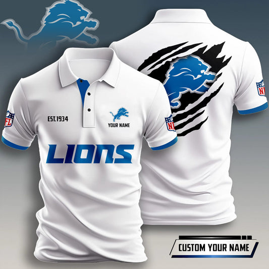 NFL x DET Est Personalized Polo Shirt HLP