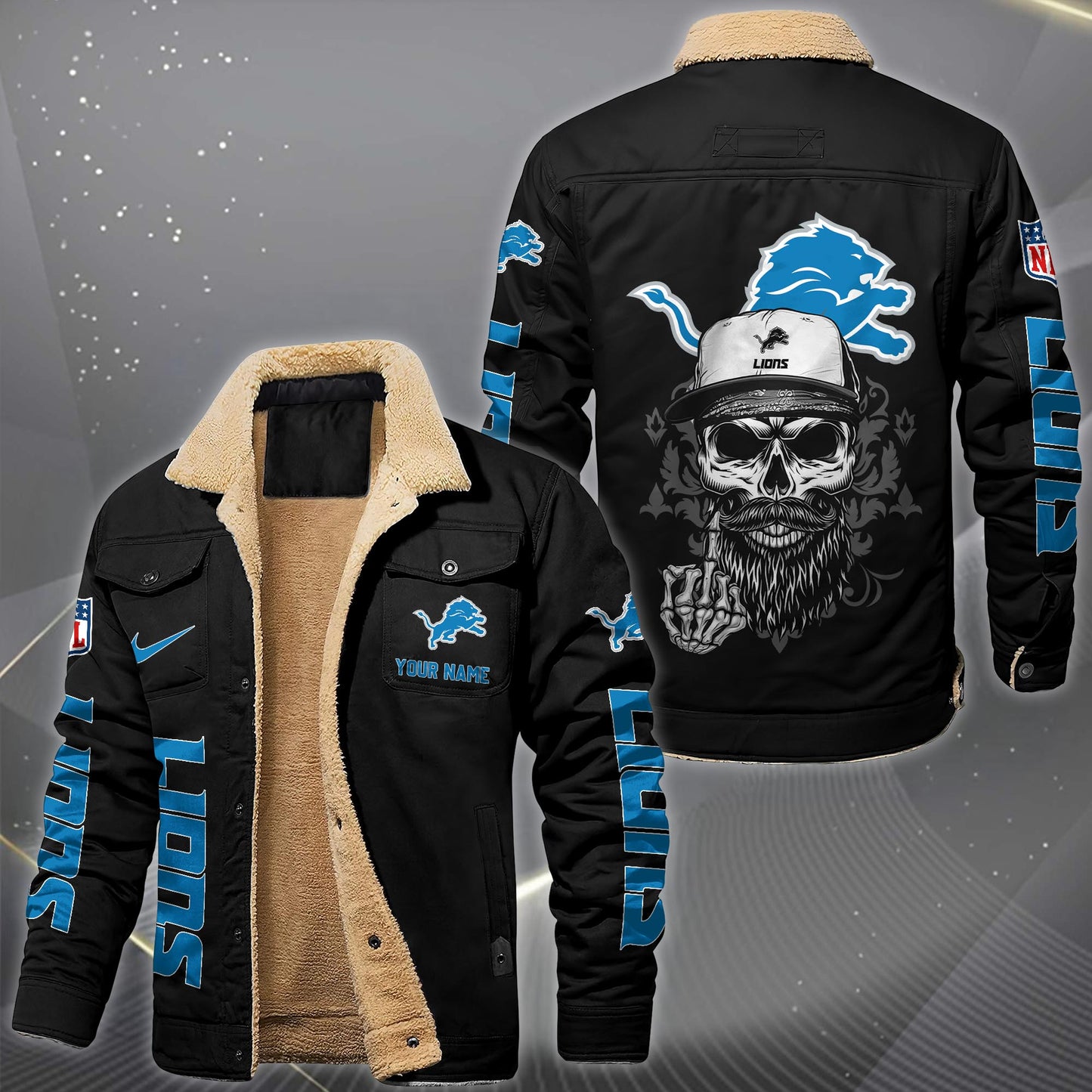 NFL x DET Fleece Lined Cargo Jacket HLP