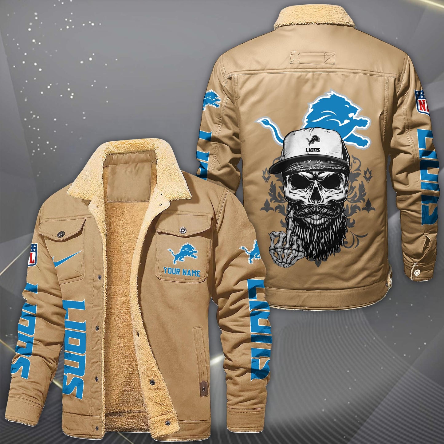 NFL x DET Fleece Lined Cargo Jacket HLP