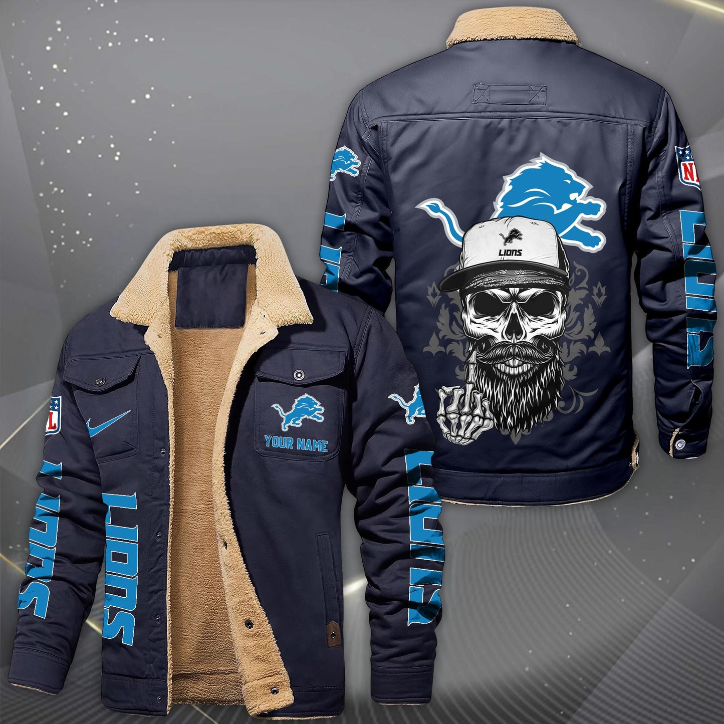 NFL x DET Fleece Lined Cargo Jacket HLP