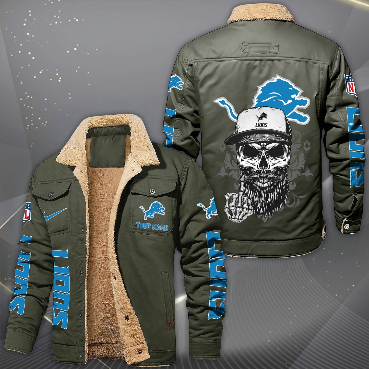 NFL x DET Fleece Lined Cargo Jacket HLP