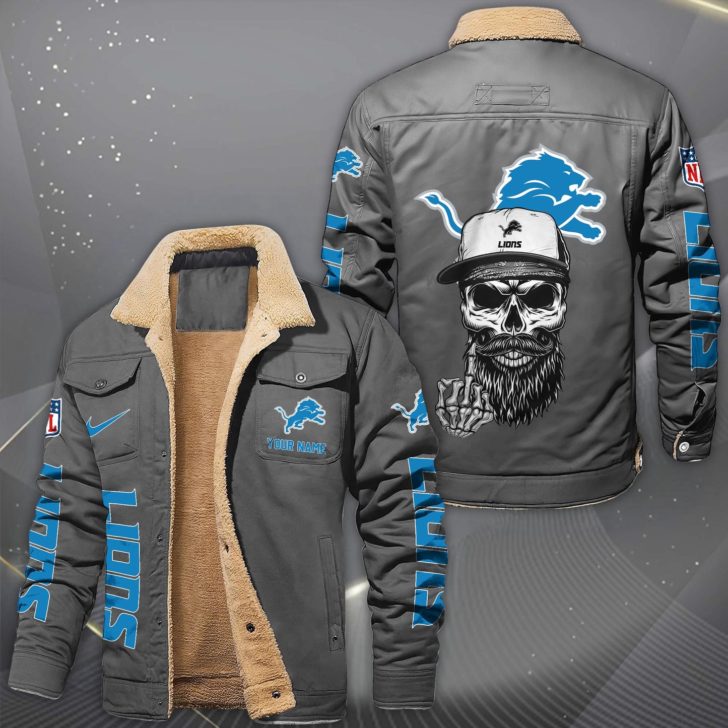 NFL x DET Fleece Lined Cargo Jacket HLP