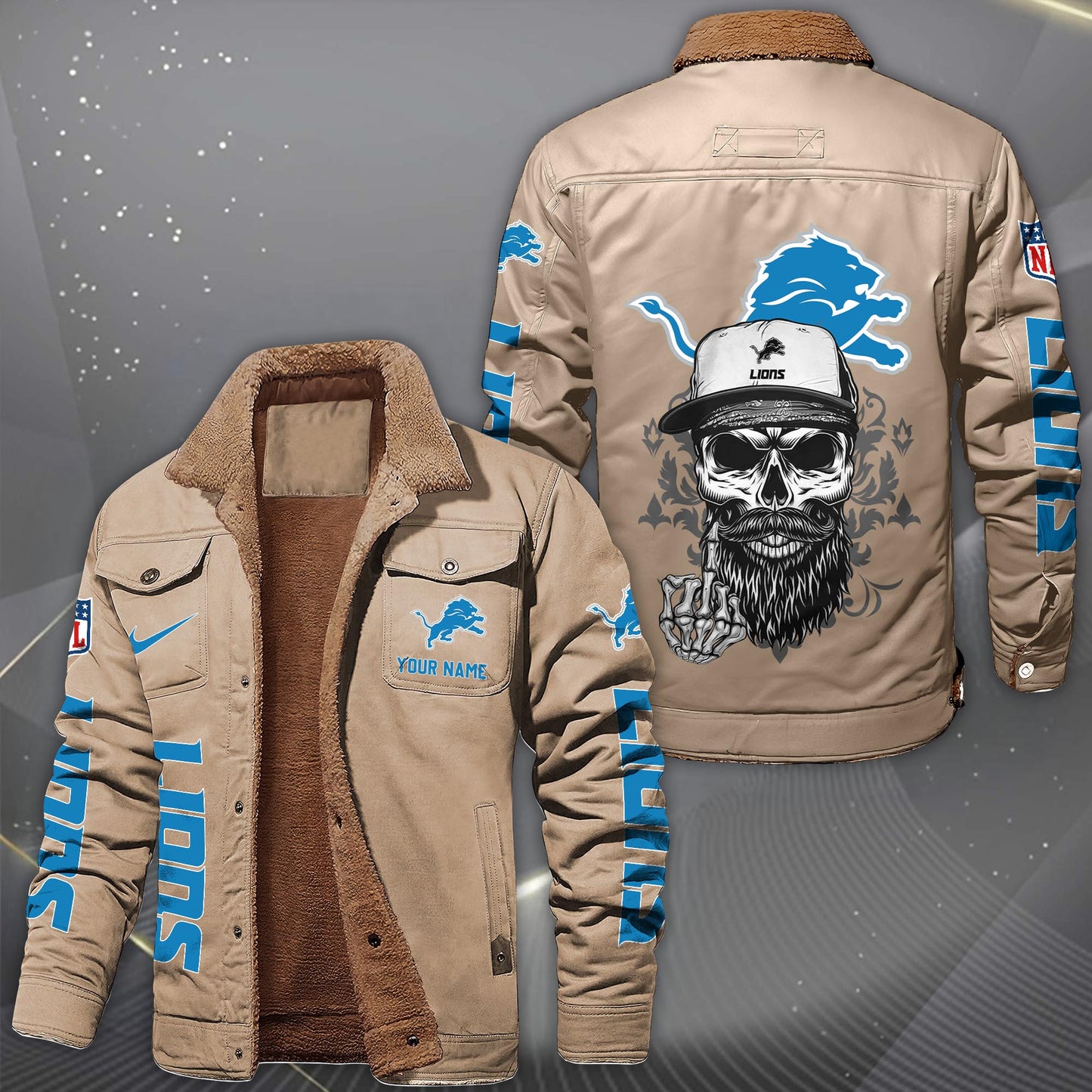 NFL x DET Fleece Lined Cargo Jacket HLP